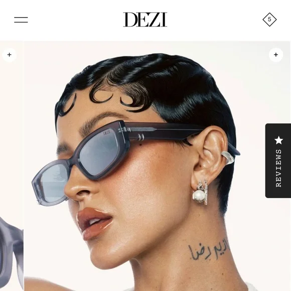 Dezi Sunglasses CUFFED in STEEL / SMOKE FLASH Never Worn/ Brand New STACKED– DEZI main image 3